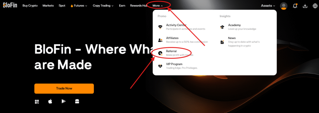 Navigate to the Referral Program